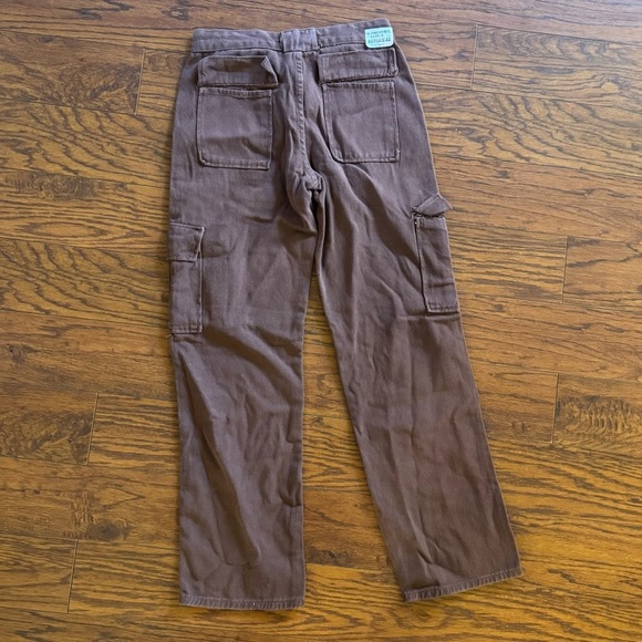 Cider Women’s Mid Rise Cargo Jeans in Brown | Alessia Solid Cargo Jeans NWT - Picture 6 of 9